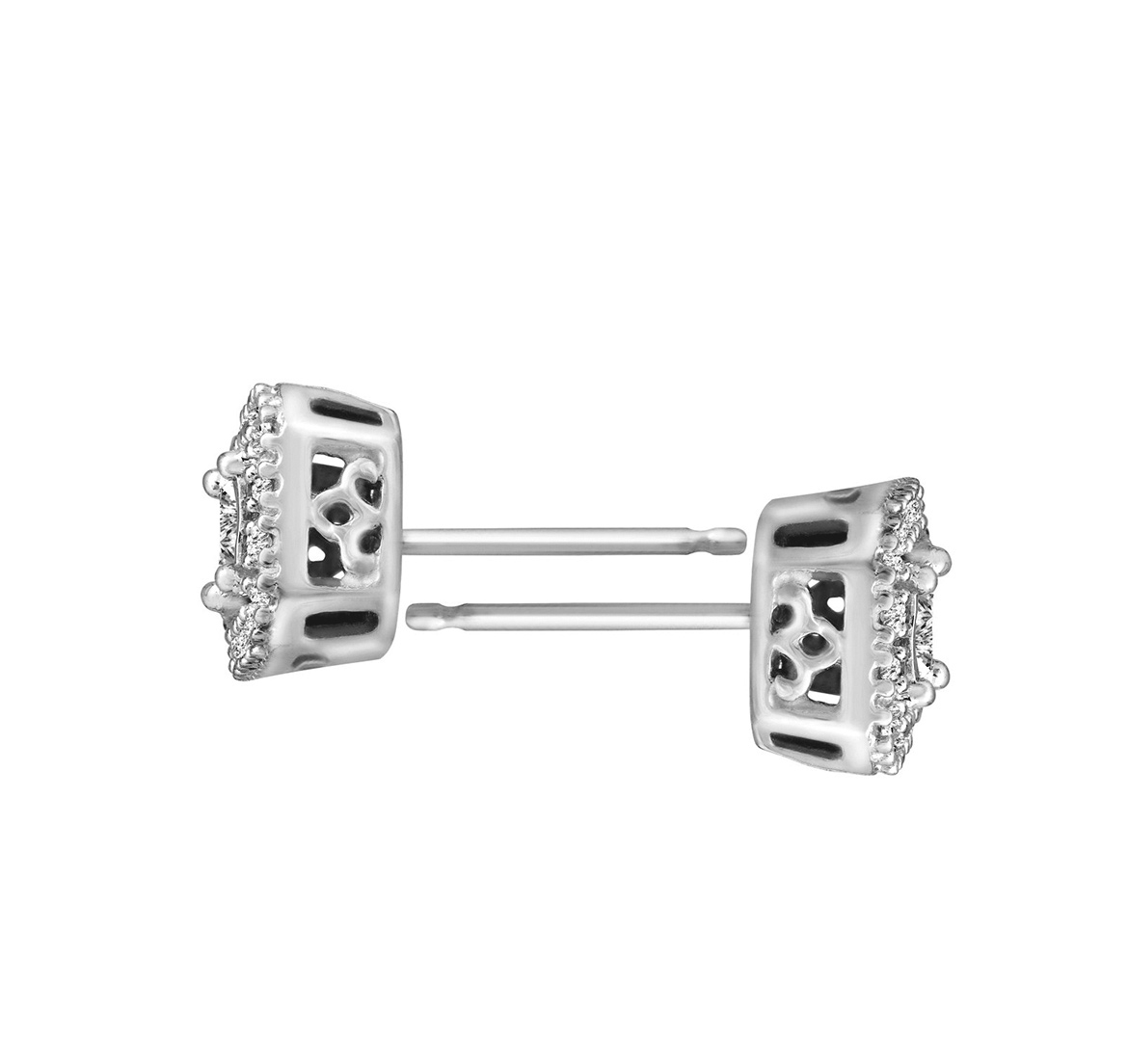 Princess-Cut Diamond Stud Earrings 10K Gold – Ares Jewelry Demo